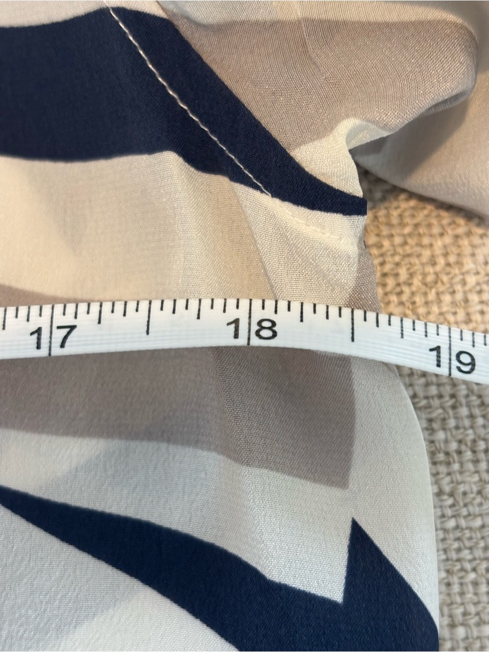 Equipment Silk Geometric Short Sleeve V-Neck Top - Navy, Gray, White - Picture 4 of 5